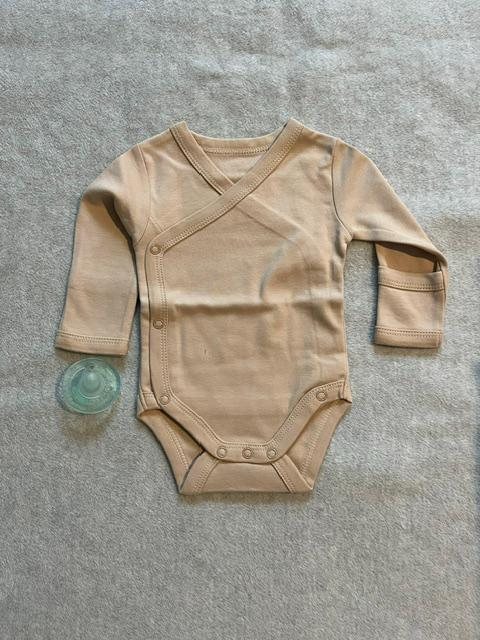 Brown kimono romper, front